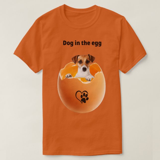 Camiseta cão no ovo 301 (Frente do Design)