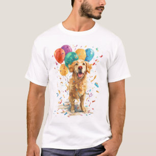 Camiseta Cão palhaço Retriever � Cão de Circo com Balões