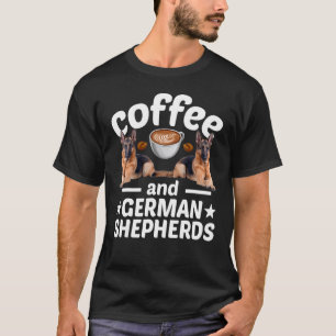 Camiseta Cão Pastor Alemão Café e Pastor Alemão