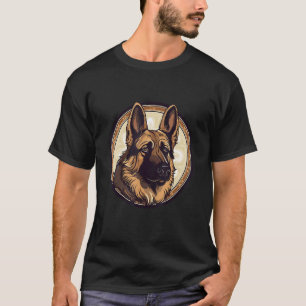 Camiseta Cão Pastor Alemão Cute Raça Motivo Cachorro