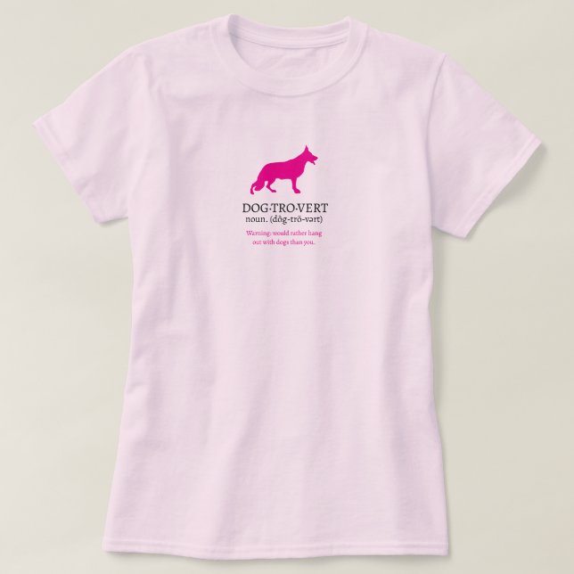 Camiseta Cão Pastor Alemão Dogtrovert  (Frente do Design)