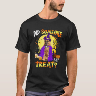 Camiseta Cão Pastor Alemão Halloween Alguém Disse Trea