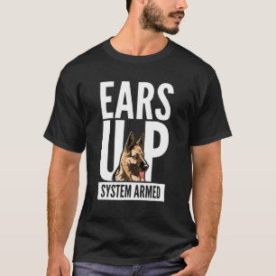 Camiseta Cão Pastor Alemão I Sistema de Orelhas Erguidas Ar
