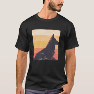 Camiseta Cão Pastor Alemão Raça Alsaciana Retro Estética Pô