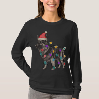 CAMISETA CÃO PASTOR ALEMÃO SABLE COM CHAPÉU DO PAI NATAL NA