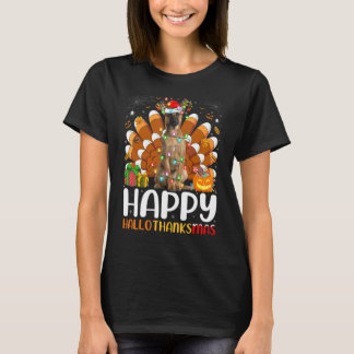 Camiseta Cão Pastor Belga Halloween Natal Hallothan