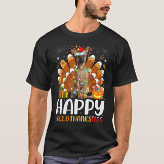 Camiseta Cão Pastor Belga Halloween Natal Hallothan