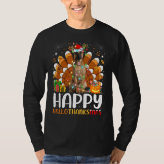 Camiseta Cão Pastor Belga Halloween Natal Hallothan