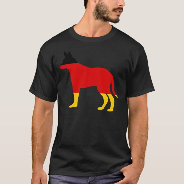 Camiseta Cão-Pastor com Bandeira Alemã (Frente)