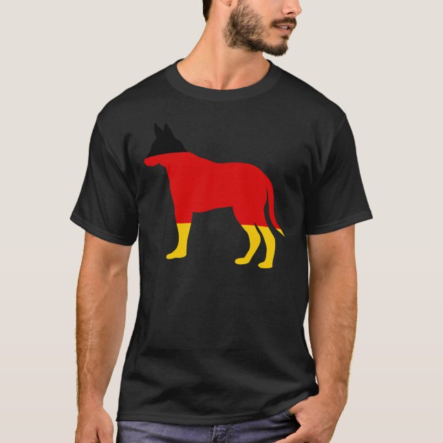 Camiseta Cão-Pastor com Bandeira Alemã (Frente)