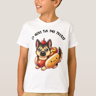 Camiseta Cão Pastor com Fantasia de Cachorro Quente, Dia da