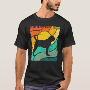 Camiseta Cão Pastor da Ásia Central Vintage Pôr do Sol Mãe