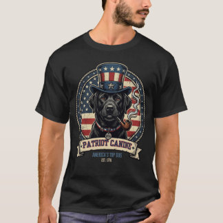 Camiseta Cão Patriota O Melhor Cão da América - Preto Vinta