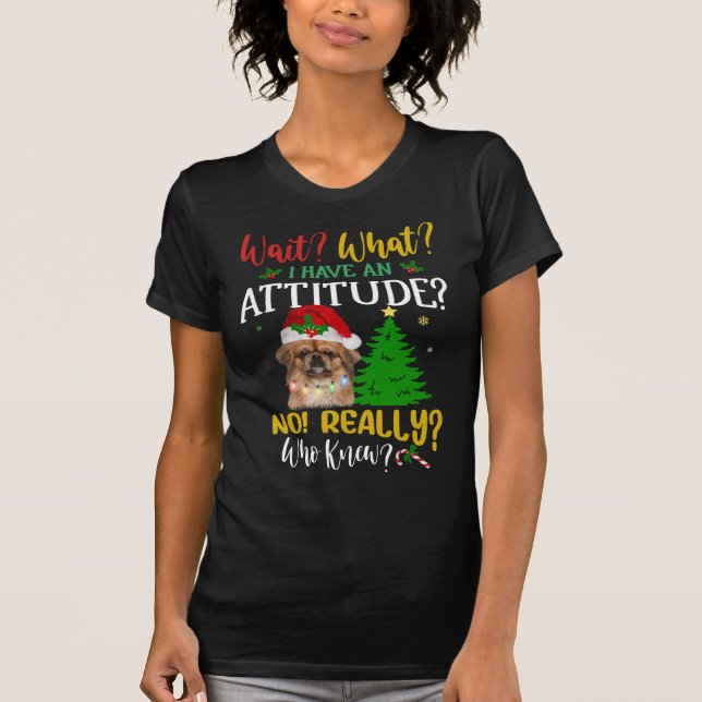 Camiseta Cão Pekingese de Natal (Frente)