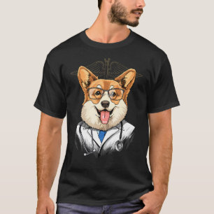 Camiseta Cão Pembroke Welsh Corgi Veterinário Médico Cirurg