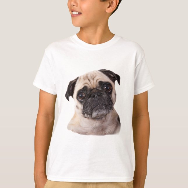 Camiseta cão pequeno bonito do pug (Frente)