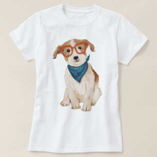 Camiseta Cão pintado à mão de Jack Russell Terrier do