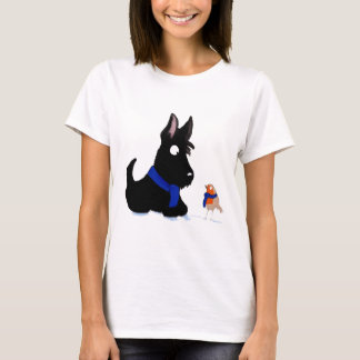 Camiseta Cão & pisco de peito vermelho do Scottie