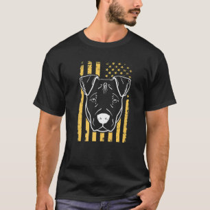 Camiseta Cão Pitbull Bandeira Americana dos EUA