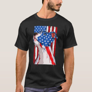Camiseta Cão Pitbull da Bandeira Americana Patriótica de 4