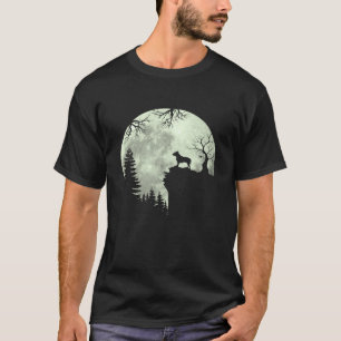 Camiseta Cão Pitbull e Lua Uivando na Floresta Cachorro no