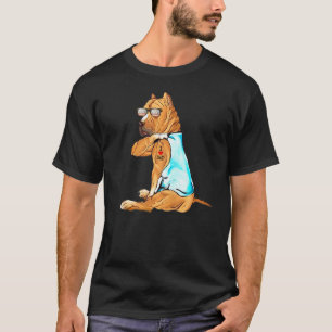 Camiseta Cão Pitbull Eu Amo Papai Tatuagem Dia dos Pais