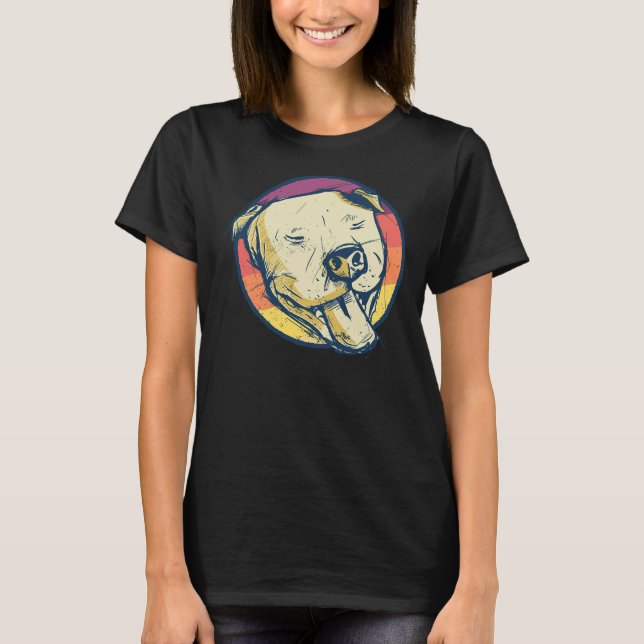 Camiseta Cão-Pitbull - Vintagem Retroativa (Frente)