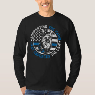 Camiseta Cão Policial K9 Apoiando o Escritório Policial Paw