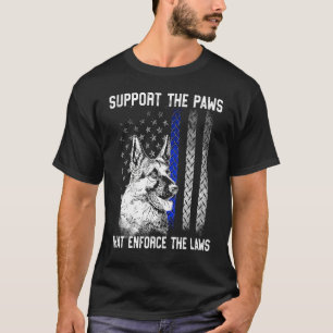 Camiseta Cão Policial Pastor Alemão Bandeira dos EUA