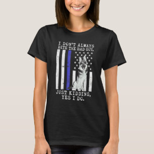 Camiseta Cão Policial Pastor Alemão Patriótico Bandeira Ame