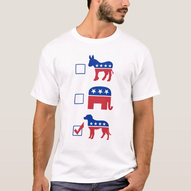Camiseta Cão político do voto do animal de estimação (Frente)