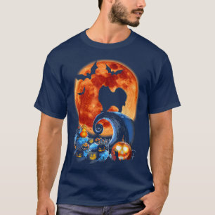 Camiseta Cão Pomerano Assustado E Custo Do Dia de as Bruxas
