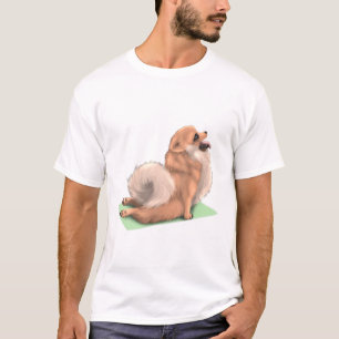 Camiseta Cão Pomerano Yoga Meditação de Dose Evento Ex