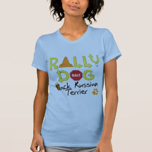 Camiseta Cão preto da reunião de Terrier do russo