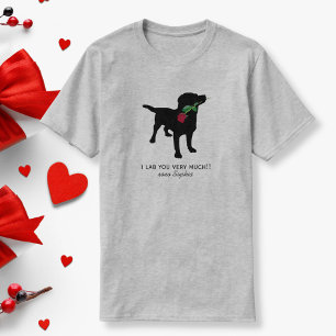 Camiseta Cão preto dos namorados do laboratório que