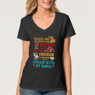 Camiseta Cão Quente De Galinha E Frango De Bolonha E Macaro