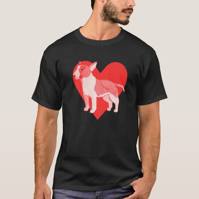 Camiseta Cão Red Heart Bull Terrier (Frente)