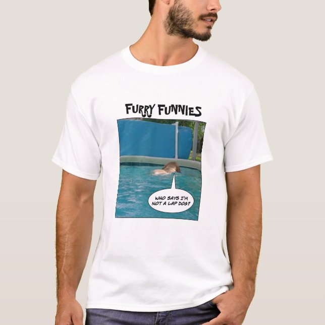 Camiseta Cão regaço de Funnies peludo de "? " (Frente)