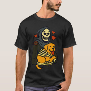 Camiseta Cão Retriever Ceifador de Halloween Amante Sinistr