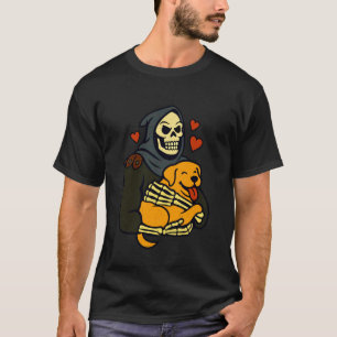 Camiseta Cão Retriever Ceifador Sombrio Engraçado Amante do