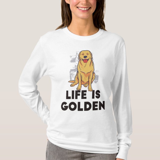 Camiseta Cão Retriever Dourado - A Vida é Dourada (Frente)