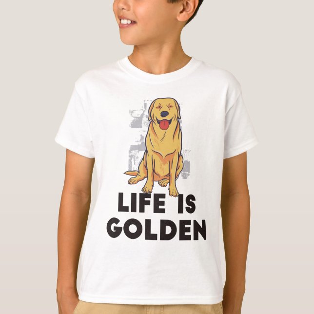 Camiseta Cão Retriever Dourado - A Vida é Dourada (Frente)