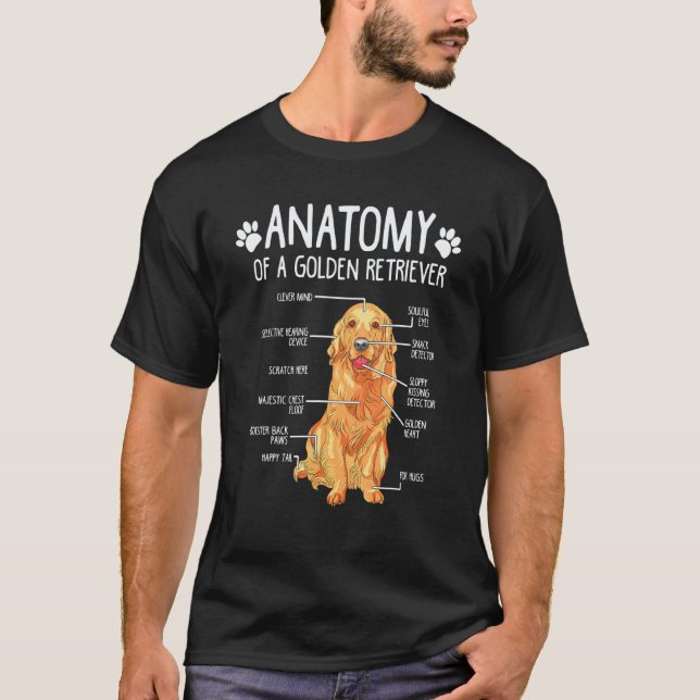 Camiseta Cão Retriever Dourado Anatomia (Frente)