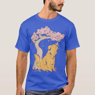 Camiseta Cão Sakura Cherry Blossom Flor Kawaii Japonês A
