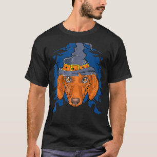Camiseta Cão-salsicha-salsicha-bruxa-dachshund
