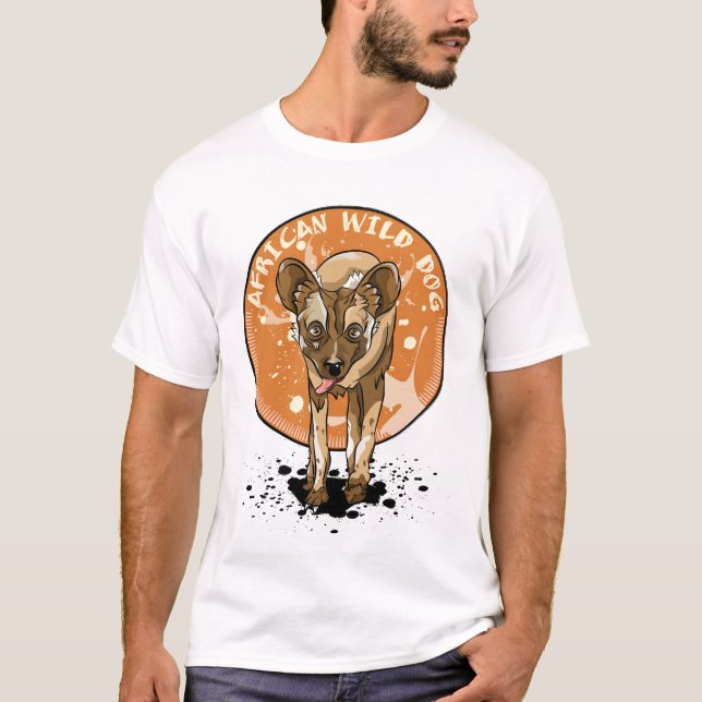 Camiseta Cão selvagem africano pintado (Frente)