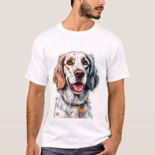 Camiseta Cão Setter Inglês Alegre