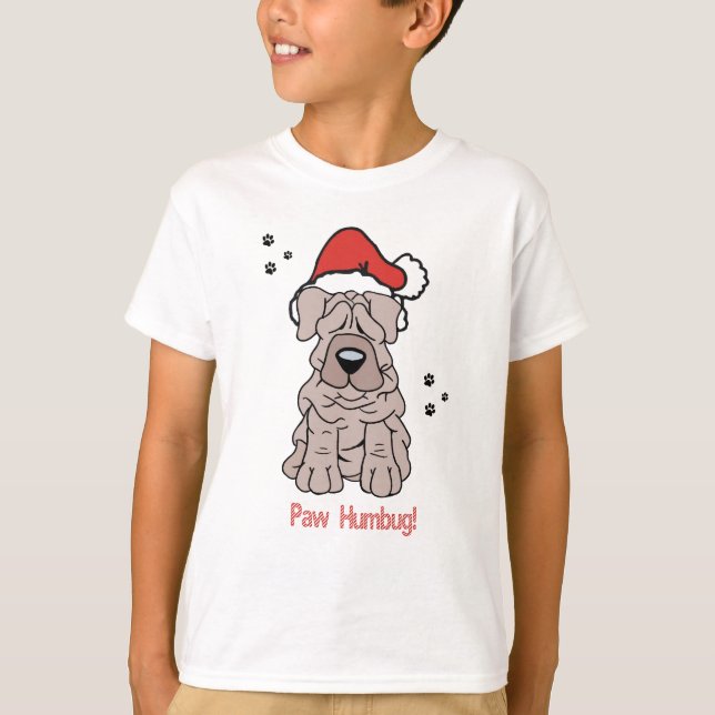 Camiseta Cão Sharpei de Natal (Frente)