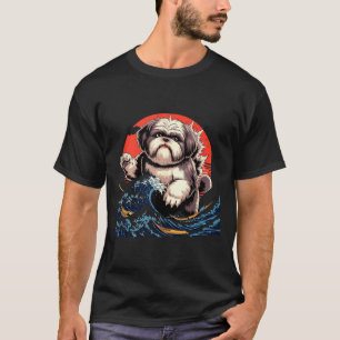 Camiseta Cão shih tzu cachorro shihtzu arte japonesa shitzh