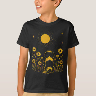 Camiseta Cão Shih Tzu Lua Cachorro Assistindo Lua Natureza